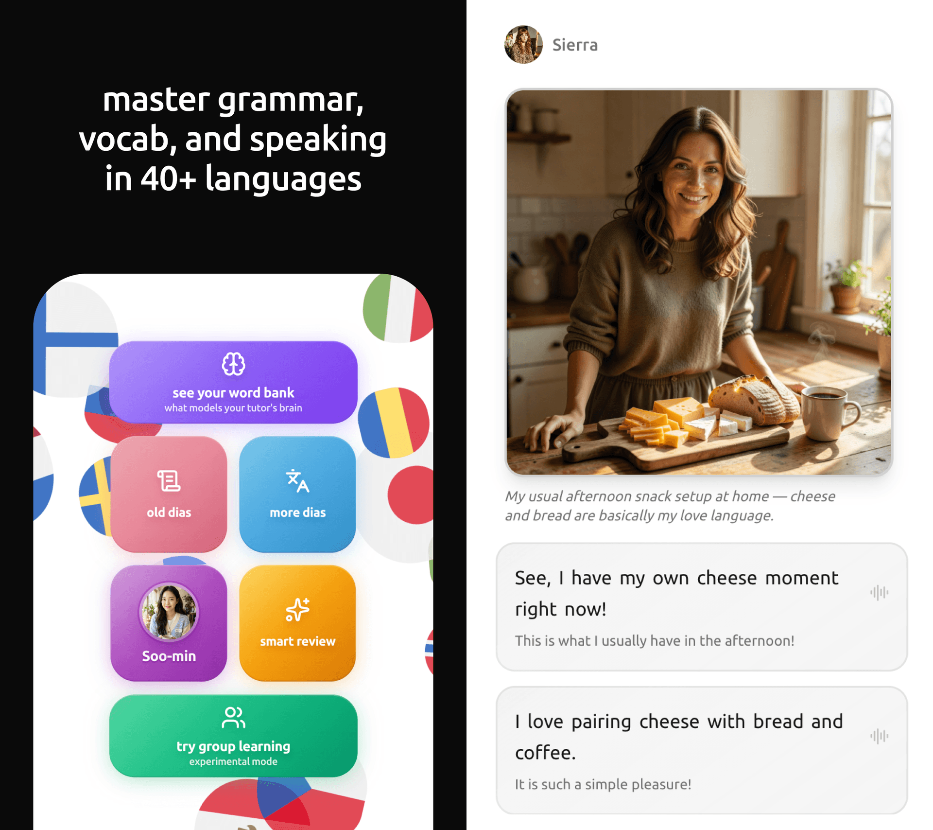 Learn English online with an AI tutor that actually talks back — TalkToDia AI language learning app screenshot 1