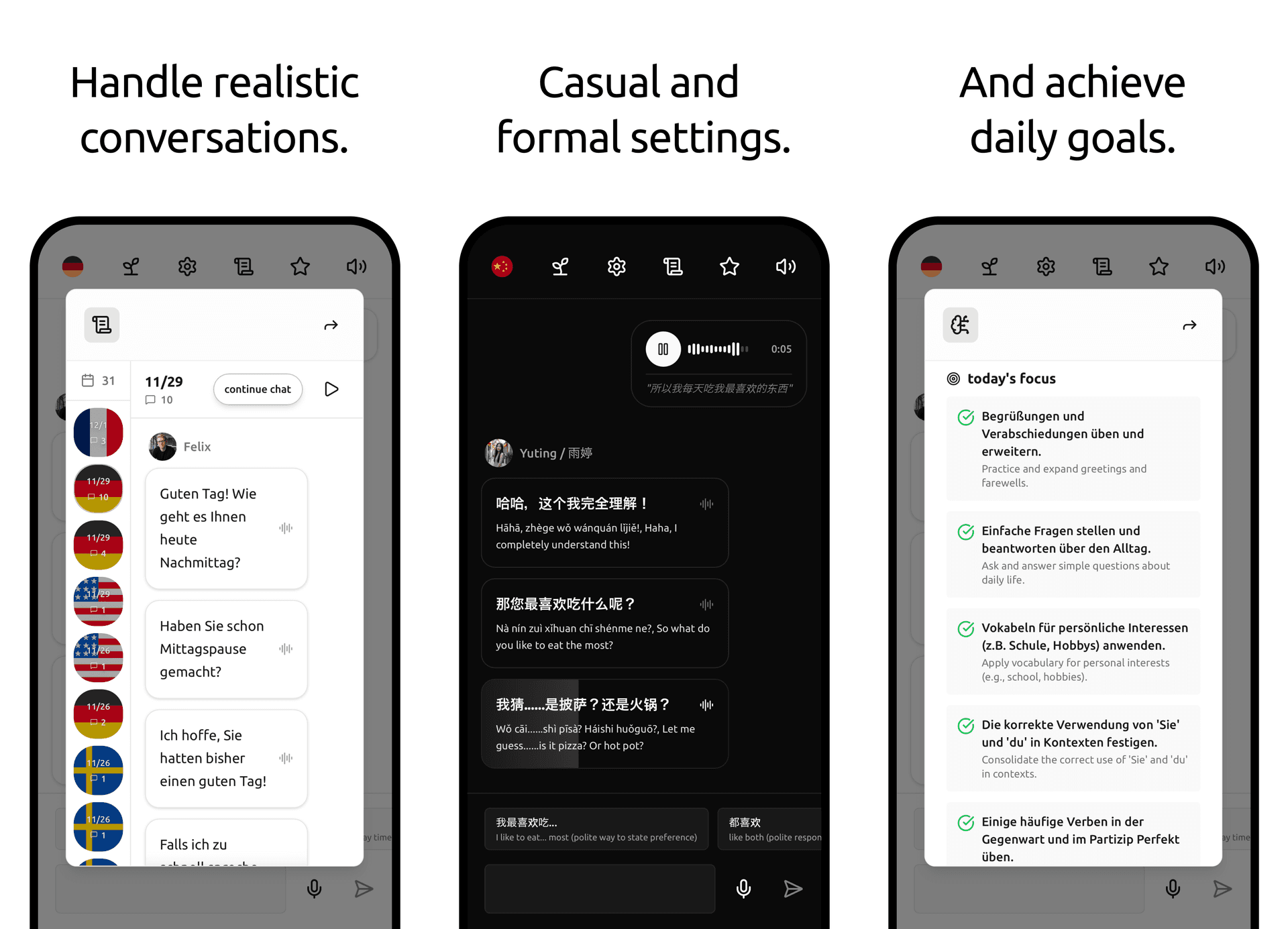 Learn German online with an AI tutor that actually talks back — TalkToDia AI language learning app screenshot 2