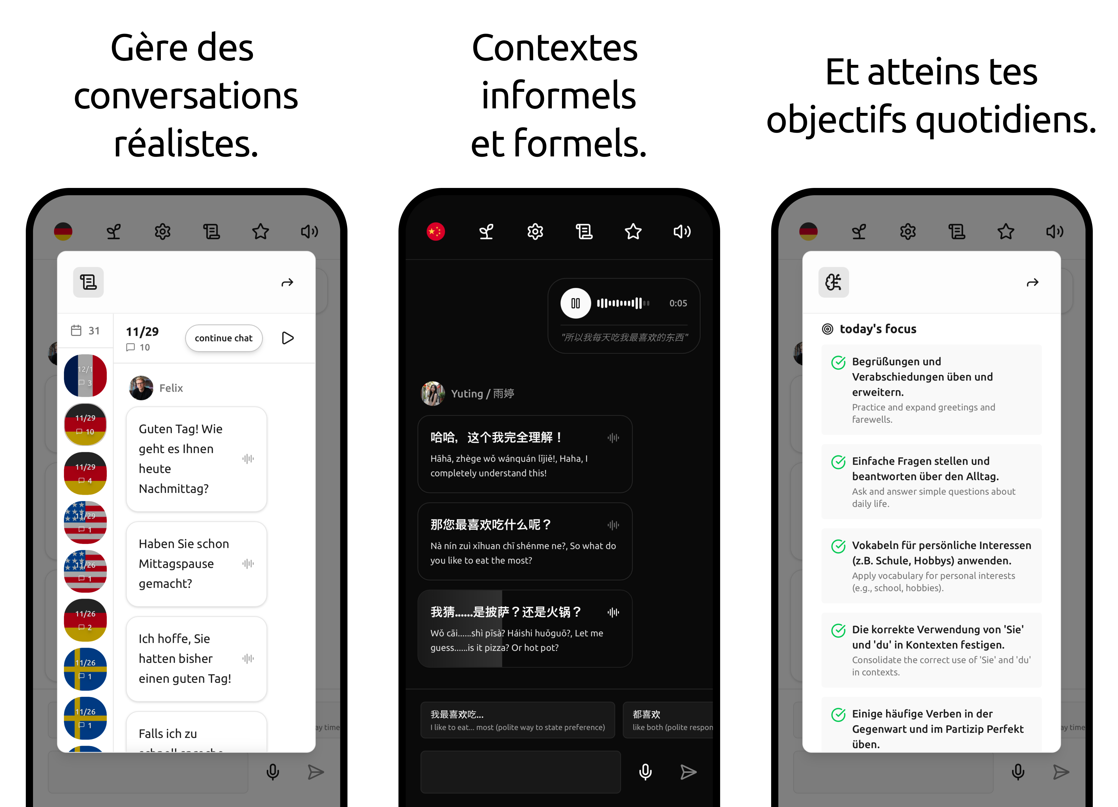 Learn Spanish - TalkToDia AI language learning app screenshot 2. Practice Spanish conversation, improve speaking fluency, and master pronunciation with personalized AI tutoring.
